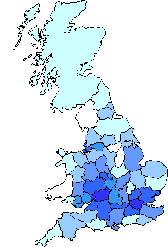 Work heat map (counties)